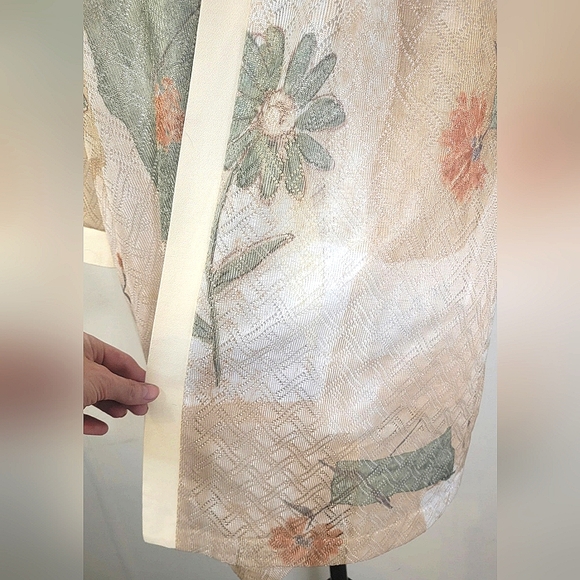 Vintage R&M Richards 18WP Green Gold Floral Sheer Kimono - Picture 5 of 9